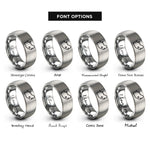 font options for inside engraving on grey south africa map rings