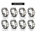 font options for inside engraving on gray south africa map rings