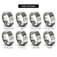 font options for inside engraving on grey south africa map rings