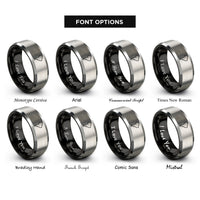 font options for inside engraving on black & silver south america rings
