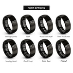 font options for inside engraving on black south america rings
