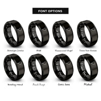 font options for inside engraving on black south america rings