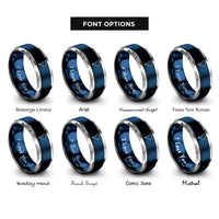 font options for inside engraving on blue & gray south america rings