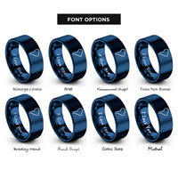 font options for inside engraving on blue south america rings