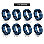 font options for inside engraving on blue south america rings