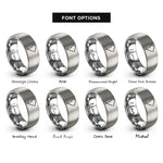 font options for inside engraving on silver south america rings