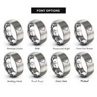 font options for inside engraving on silver south america rings