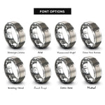font options for inside engraving on gray south america rings