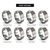font options for inside engraving on gray south america rings