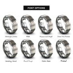 font options for inside engraving on grey south america rings