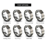 font options for inside engraving on gray south america rings