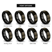font options for inside engraving on gunmetal & black south america rings