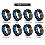 font options for inside engraving on gunmetal & blue south america rings