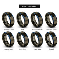 font options for inside engraving on gunmetal & blue south america rings