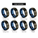 font options for inside engraving on gunmetal & blue south america rings
