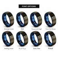 font options for inside engraving on gunmetal & blue south america rings