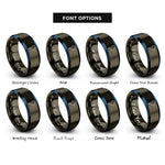 font options for inside engraving on gunmetal & blue south america rings