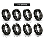 font options for inside engraving on black & silver south america stamp rings