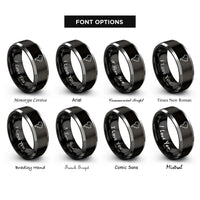 font options for inside engraving on black & silver south america stamp rings