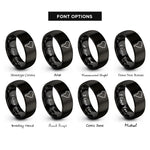 font options for inside engraving on black south america stamp rings