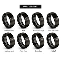 font options for inside engraving on black south america stamp rings