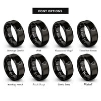 font options for inside engraving on black south america stamp rings