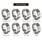 font options for inside engraving on gray south america stamp rings
