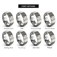 font options for inside engraving on gray south america stamp rings