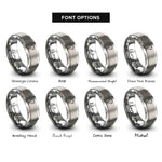 font options for inside engraving on silver south america stamp rings