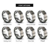 font options for inside engraving on silver south america stamp rings