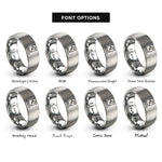 font options for inside engraving on gray south australia rings