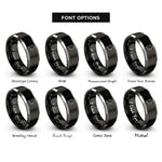 font options for inside engraving on black & gray south korea rings