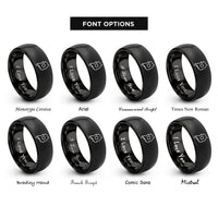font options for inside engraving on black south korea rings