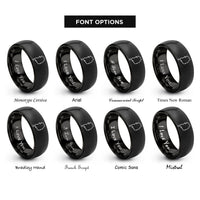 font options for inside engraving on black south korea rings