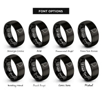 font options for inside engraving on black south korea rings