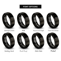 font options for inside engraving on black south korea rings
