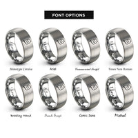font options for inside engraving on grey south korea rings