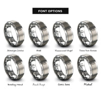 font options for inside engraving on silver south korea rings