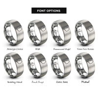 font options for inside engraving on gray south korea rings