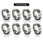 font options for inside engraving on grey south korea rings