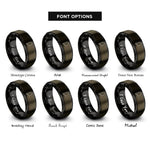 font options for inside engraving on gunmetal & black south korea rings