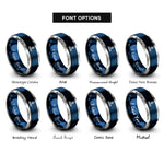 font options for inside engraving on blue & gray south mark rings