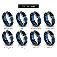 font options for inside engraving on blue & gray south mark rings