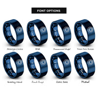 font options for inside engraving on blue south pole projection rings