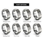 font options for inside engraving on silver south pole projection rings