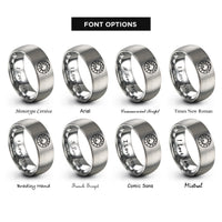 font options for inside engraving on silver south pole projection rings