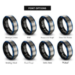 font options for inside engraving on black & blue & gray southern cross rings