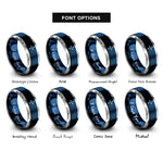 font options for inside engraving on blue & gray southern cross constellation rings