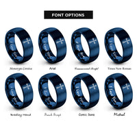 font options for inside engraving on blue southern cross crux rings