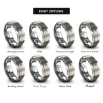 font options for inside engraving on gray southern cross crux rings